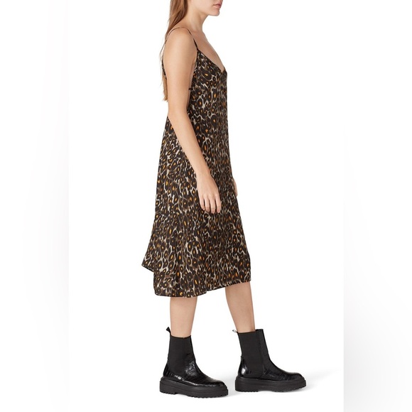 New! R13 90’s Midi Slip Leopard Dress Tie Back 🖤 XS and Medium - Picture 7 of 15